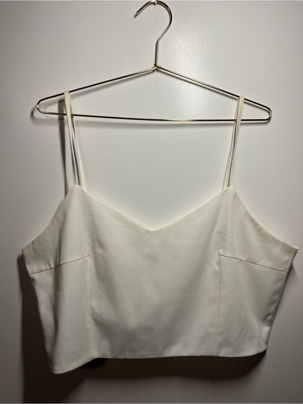 Women's Cream V-Neck Spaghetti Strap Cami Top